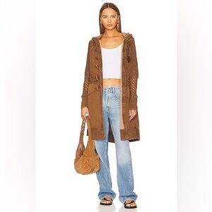 Free People Silverdale Knit Hooded Duffle Coat